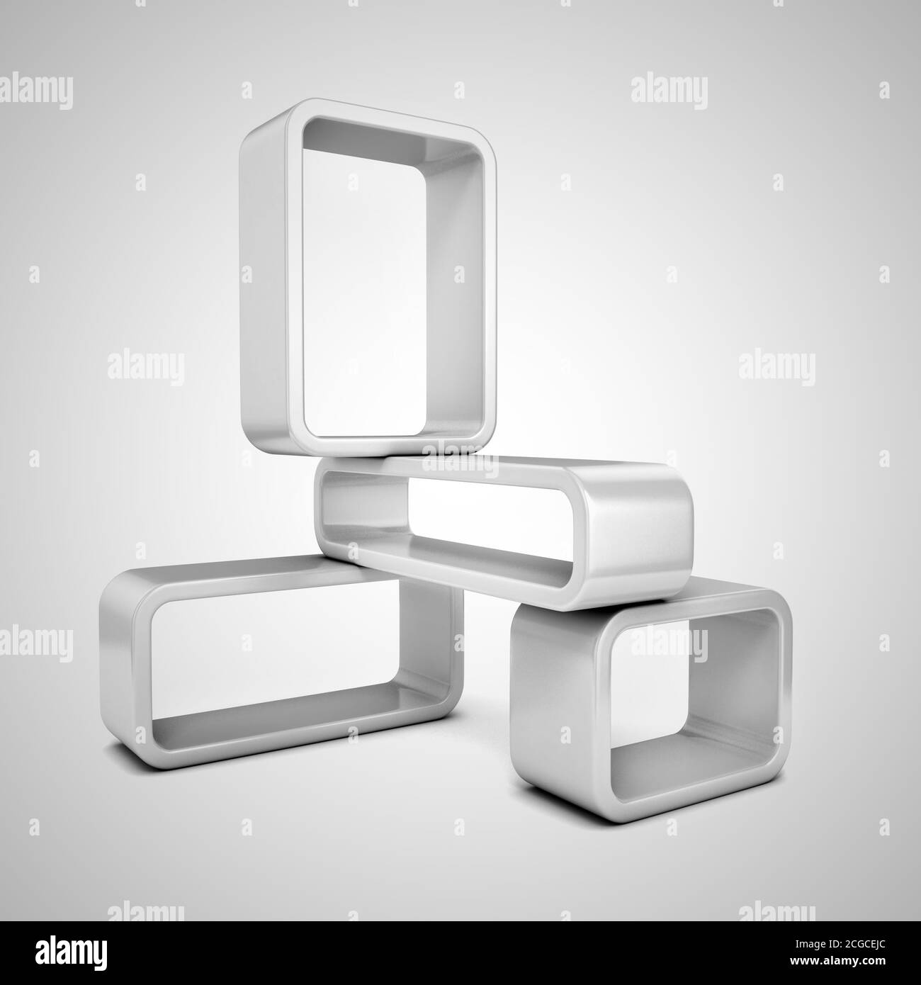 Abstract 3d frames on white background Stock Photo