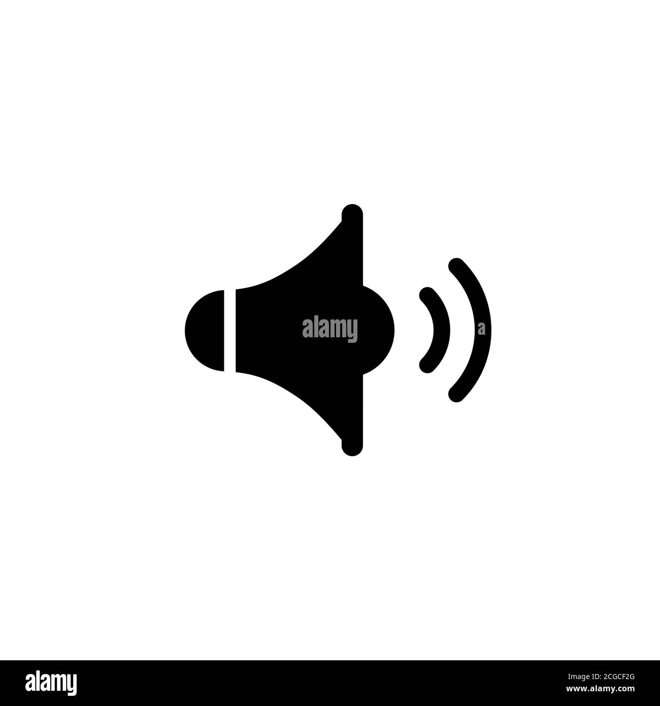 black audio speaker isolated on white background. Flat simple vector  illustration. megafon icon. Music, listen, audio file Stock Vector Image &  Art - Alamy