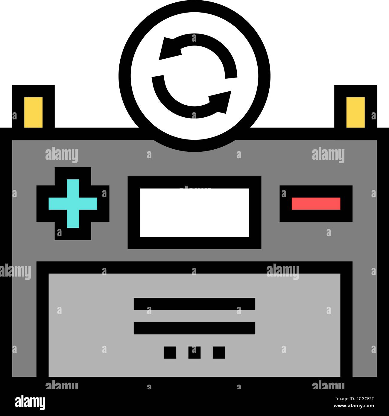 battery replacement color icon vector isolated illustration Stock