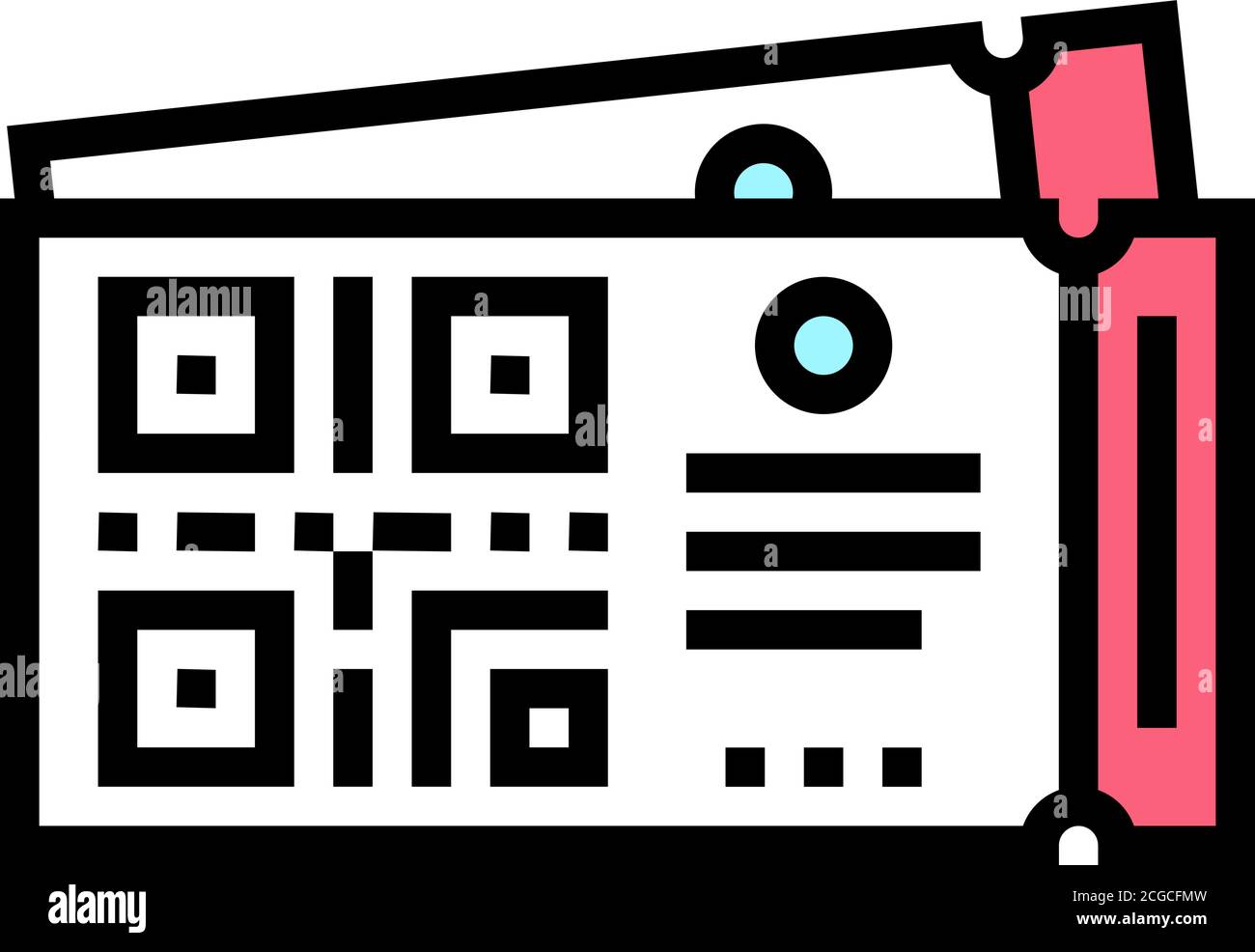 Qr code on cinema ticket Stock Vector Images - Alamy