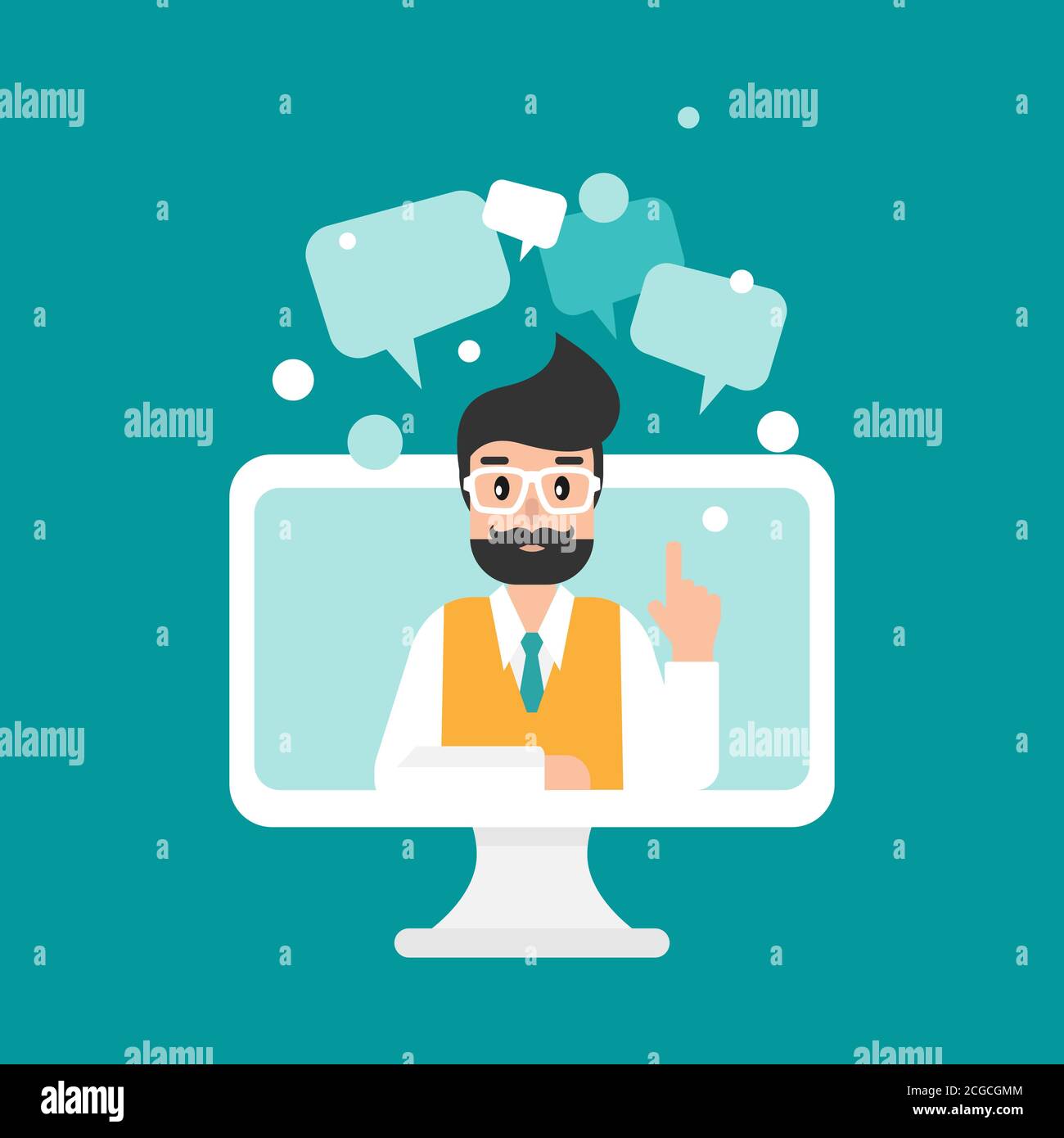 Girl student tutor computer Stock Vector Images - Alamy