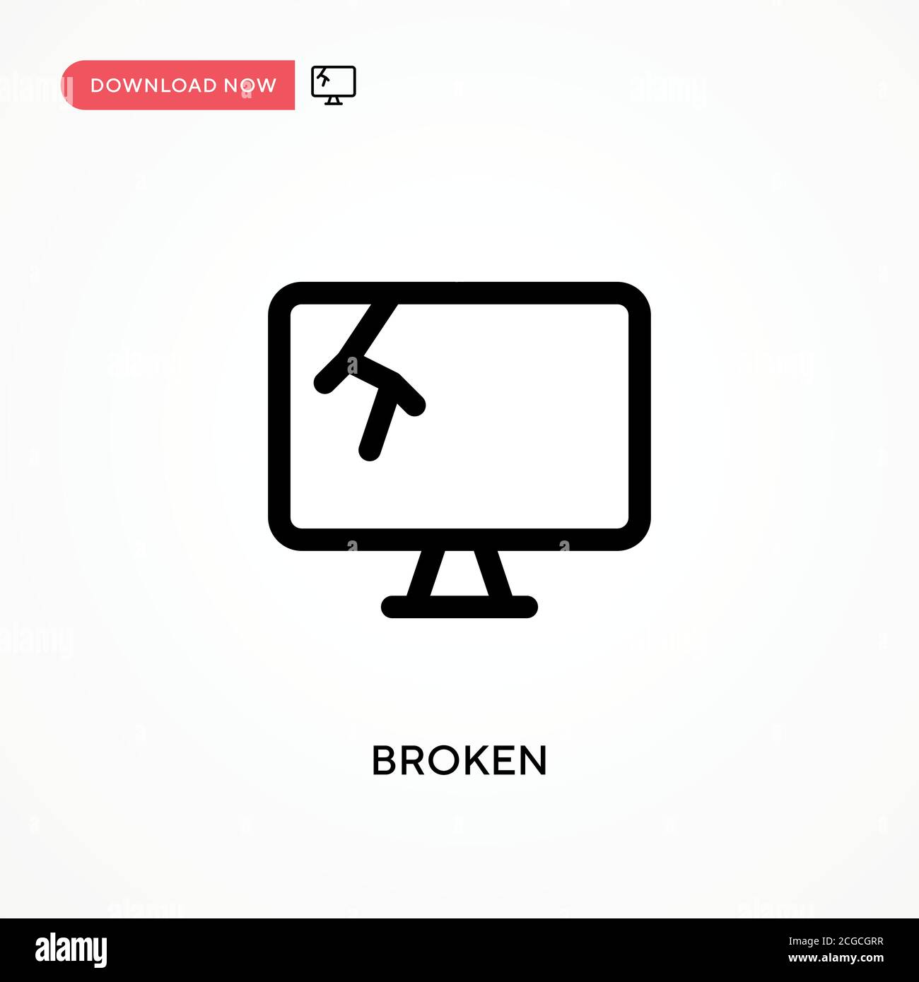 Broken Simple vector icon. Modern, simple flat vector illustration for ...