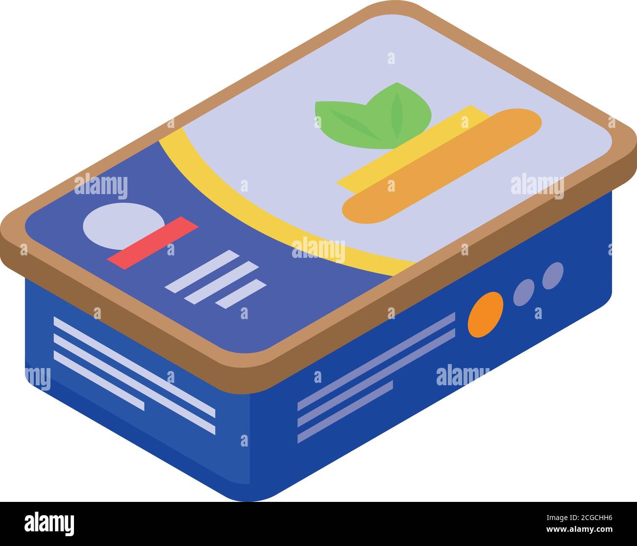 Cheese butter icon, isometric style Stock Vector