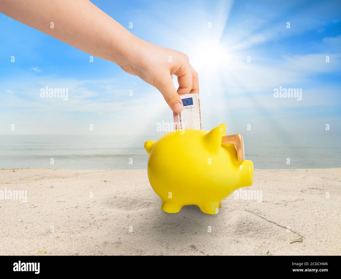 Concept picture about save money for holiday Stock Photo