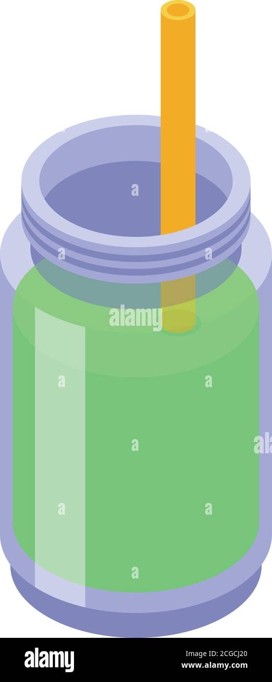 Fresh green juice icon, isometric style Stock Vector