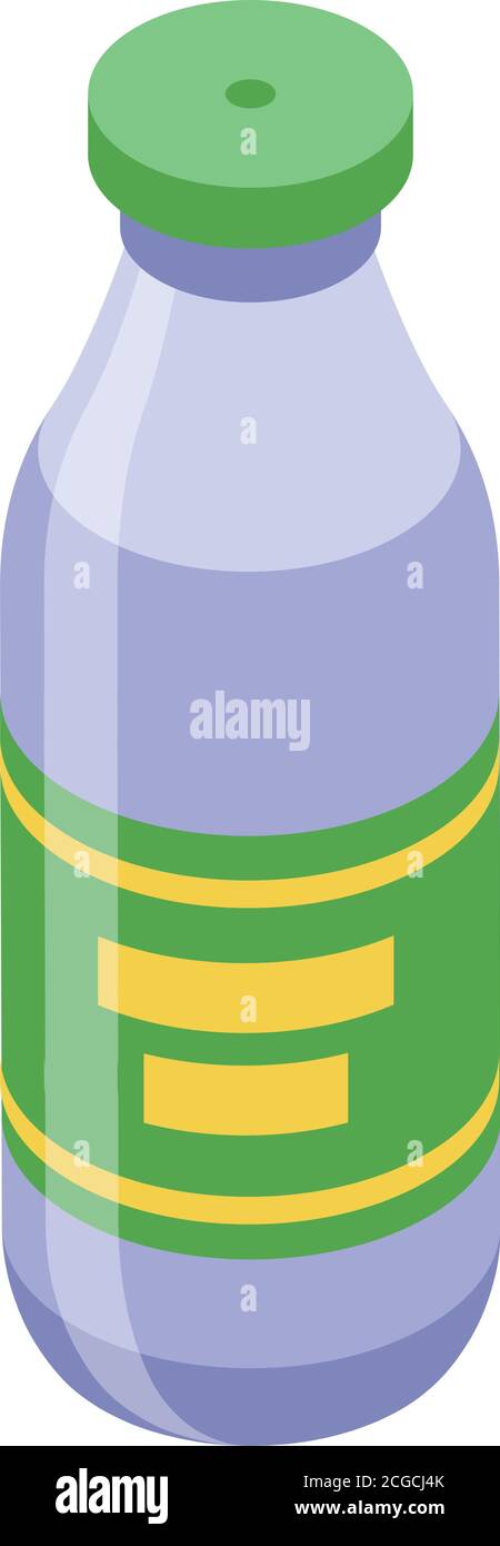 Lemonade juice bottle icon, isometric style Stock Vector