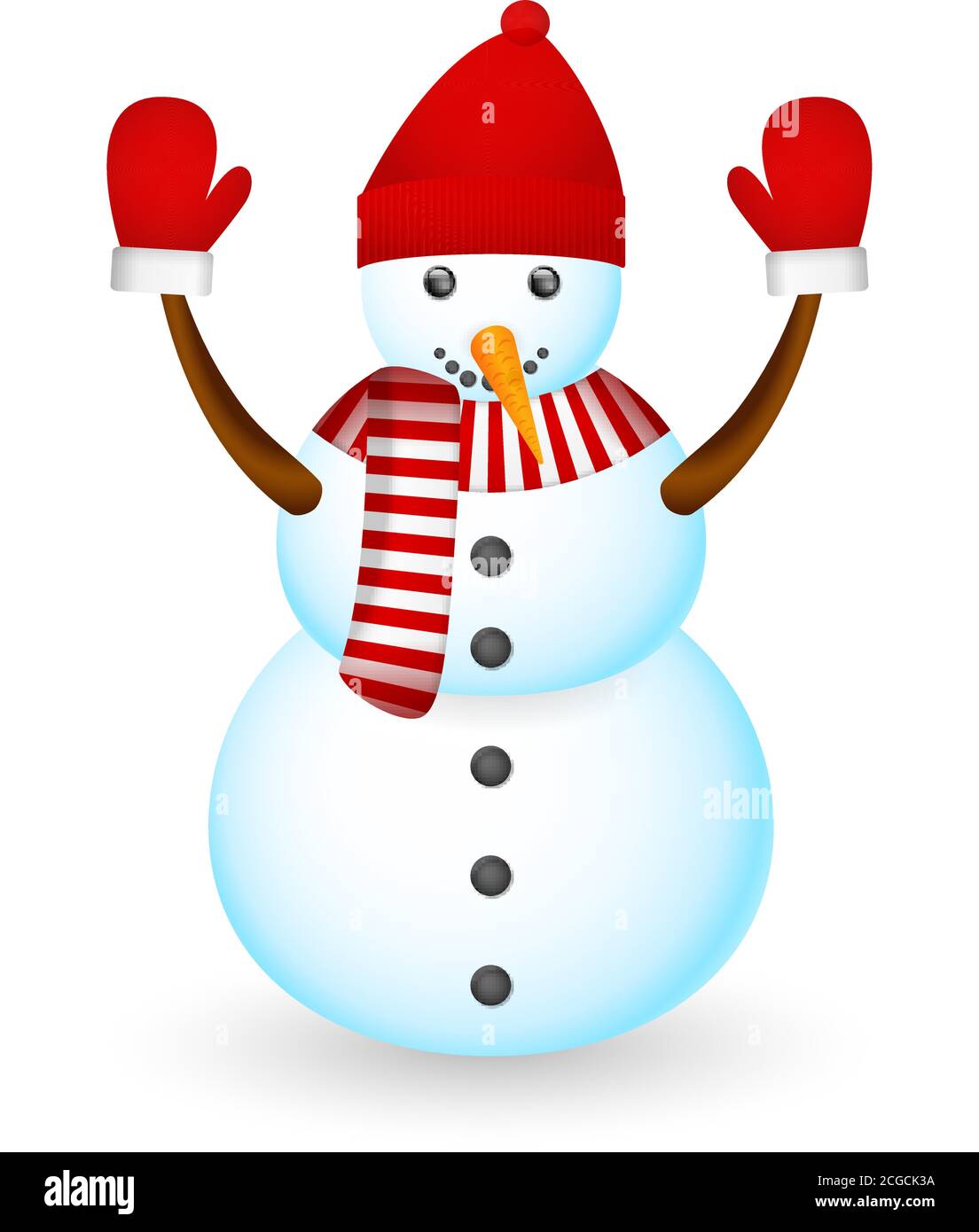 Snowman on a white background. Vector illustration Stock Vector Image ...