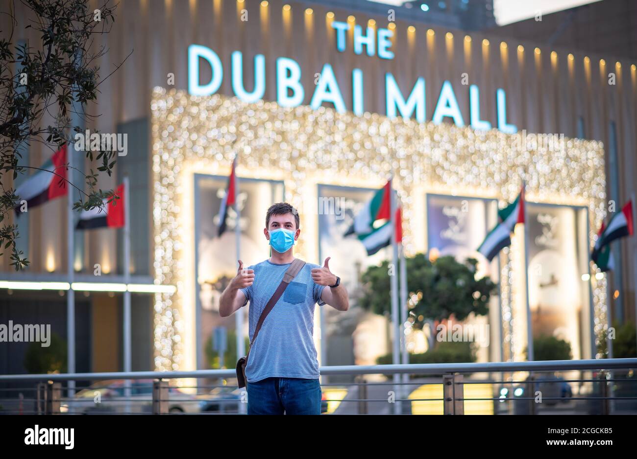 Dubai, United Arab Emirates August 25, 2020 Male tourist wearing