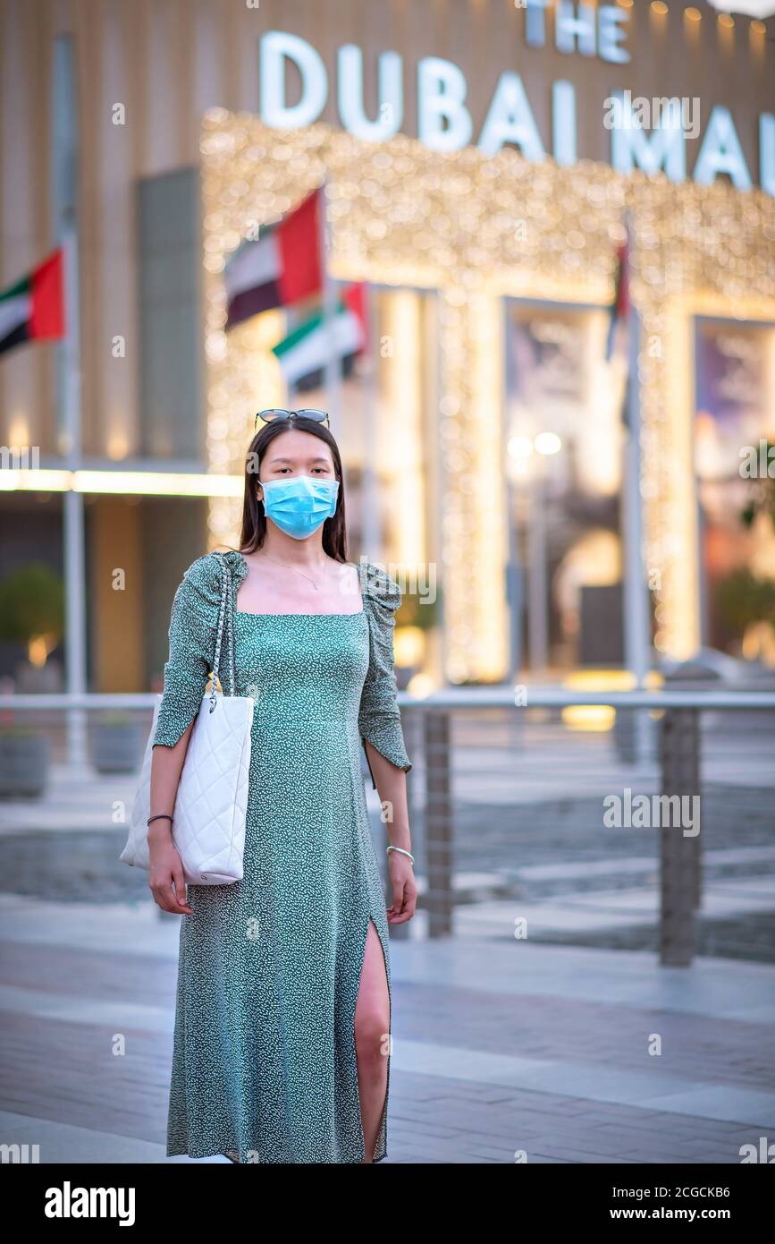Dubai, United Arab Emirates August 25, 2020 Asian woman wearing