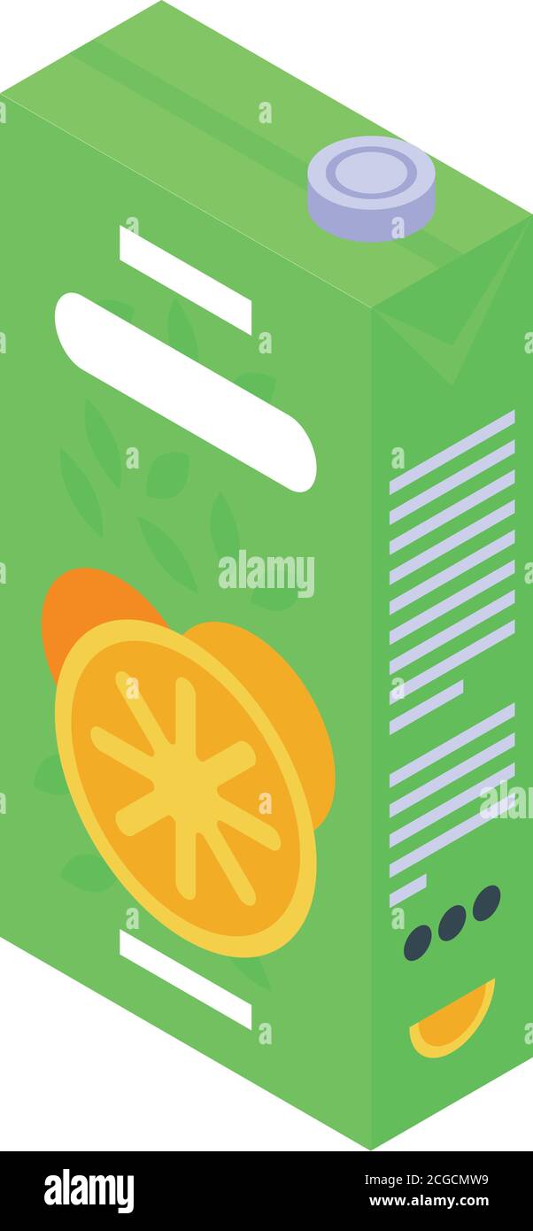 Fresh juice package icon, isometric style Stock Vector