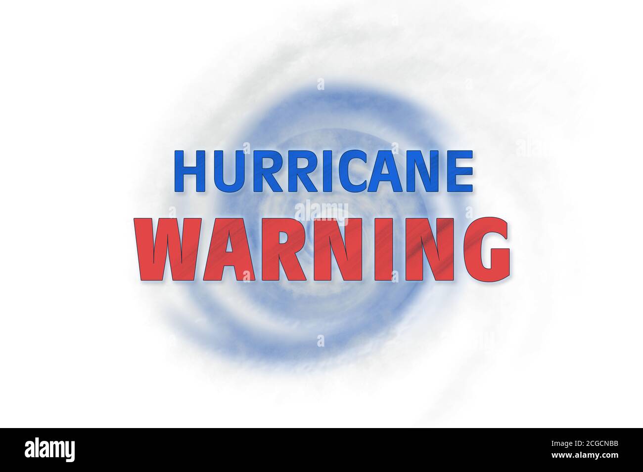 Weather illustration. Hurricane warning. Tropical storm. Stock Photo