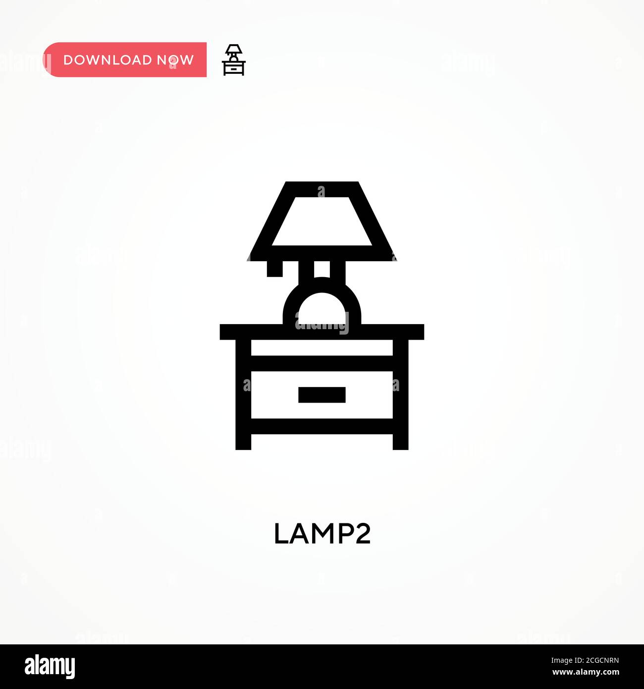 Lamp2 Simple vector icon. Modern, simple flat vector illustration for web site or mobile app Stock Vector