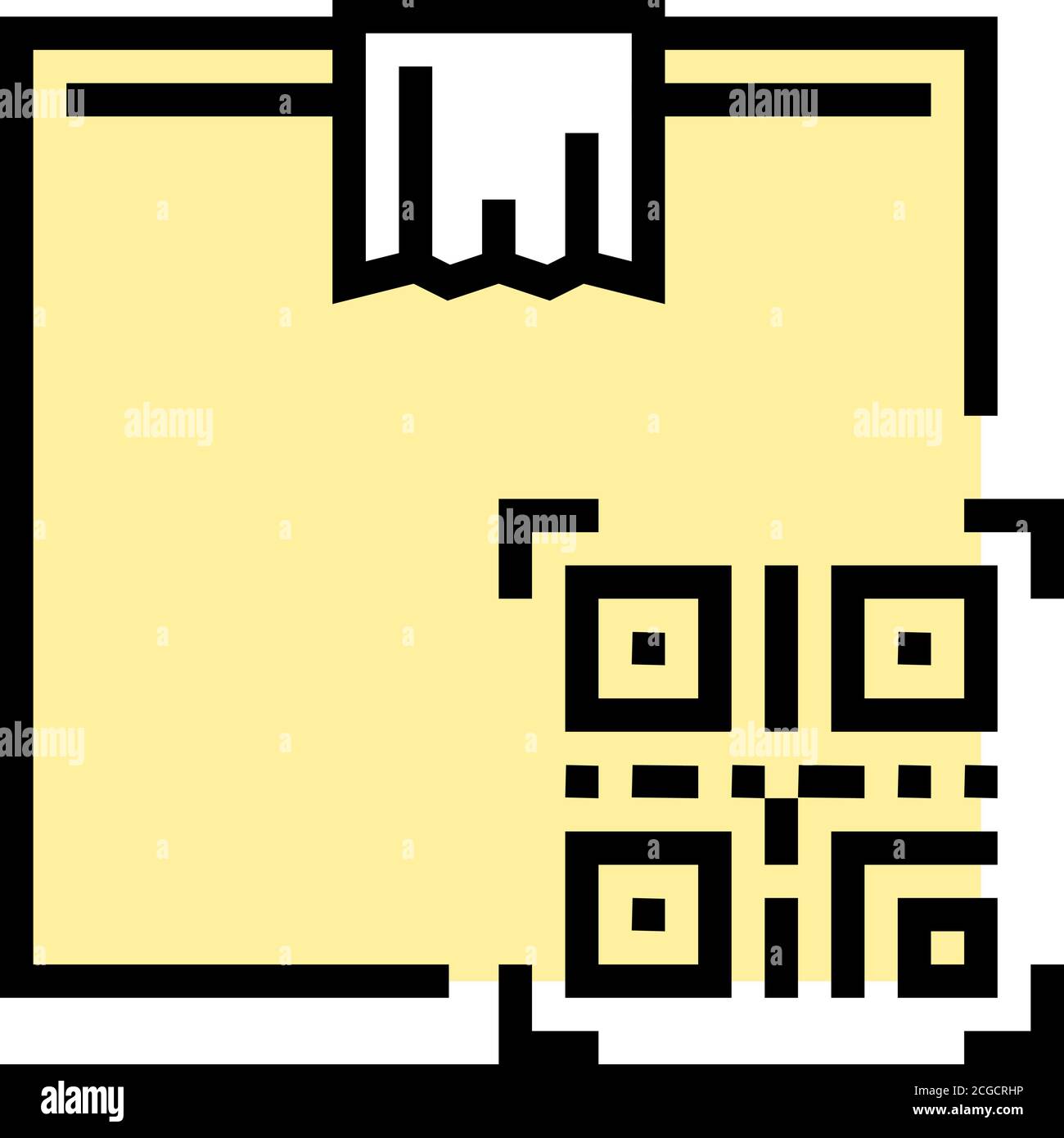 box delivery individual qr code color icon vector isolated illustration ...