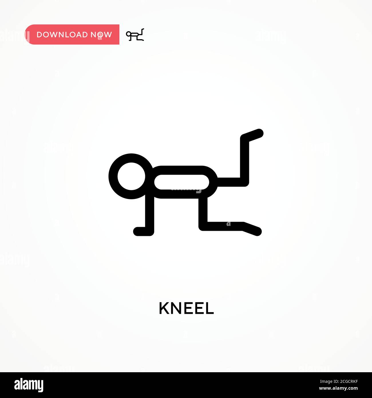 Kneel Simple vector icon. Modern, simple flat vector illustration for web site or mobile app Stock Vector