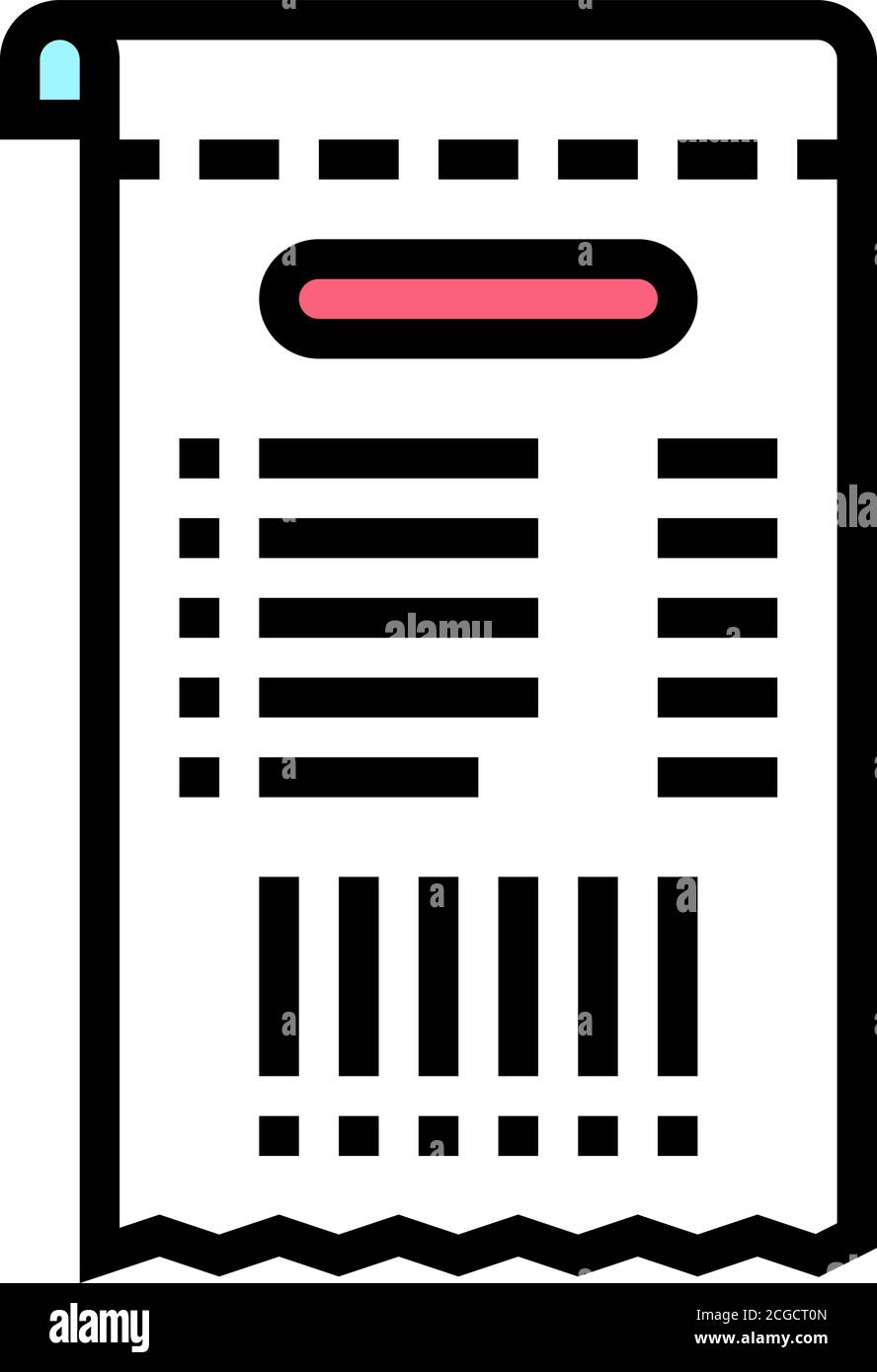 qr code on receipt color icon vector isolated illustration Stock Vector
