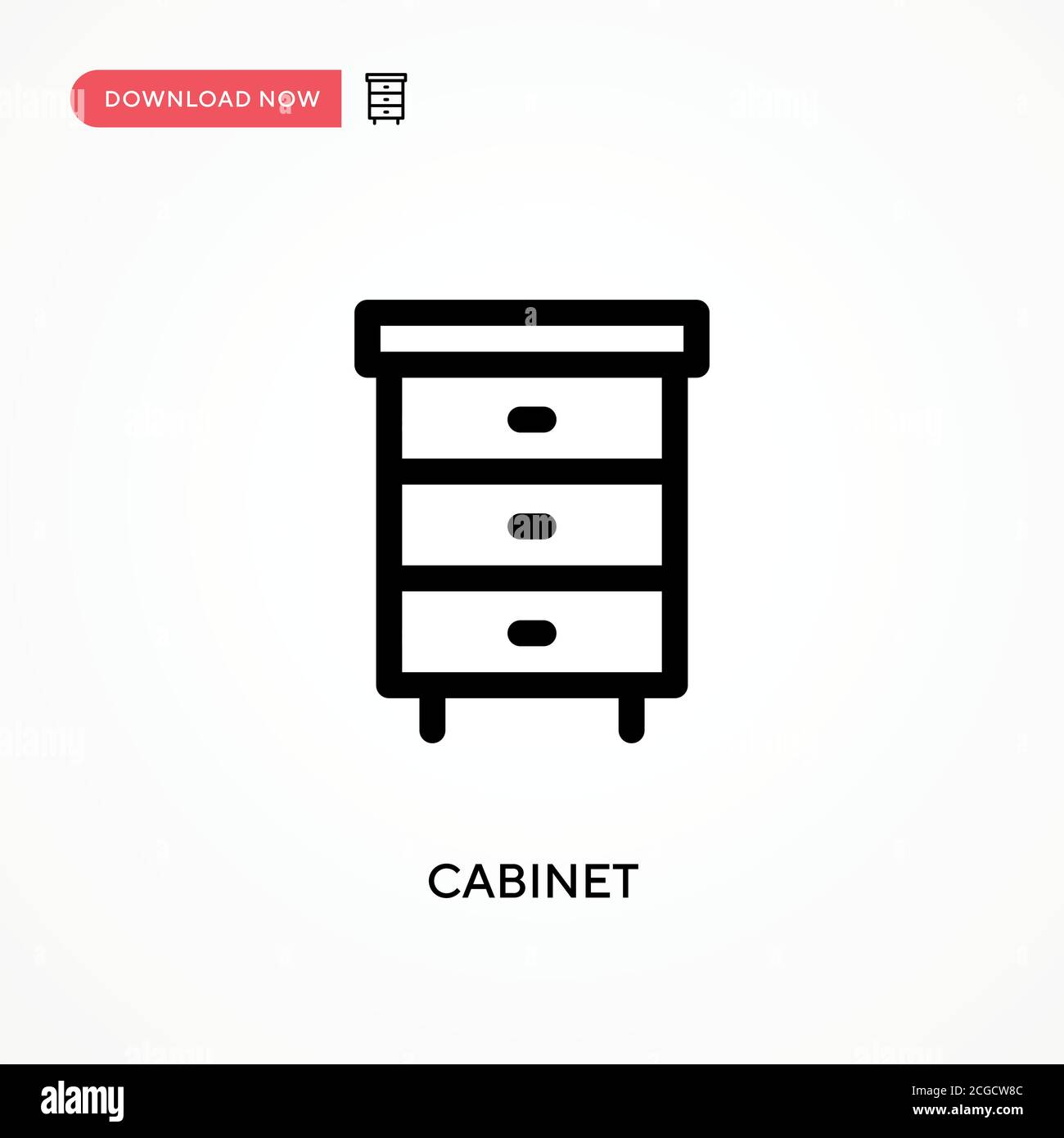 Cabinet Simple vector icon. Modern, simple flat vector illustration for web site or mobile app Stock Vector
