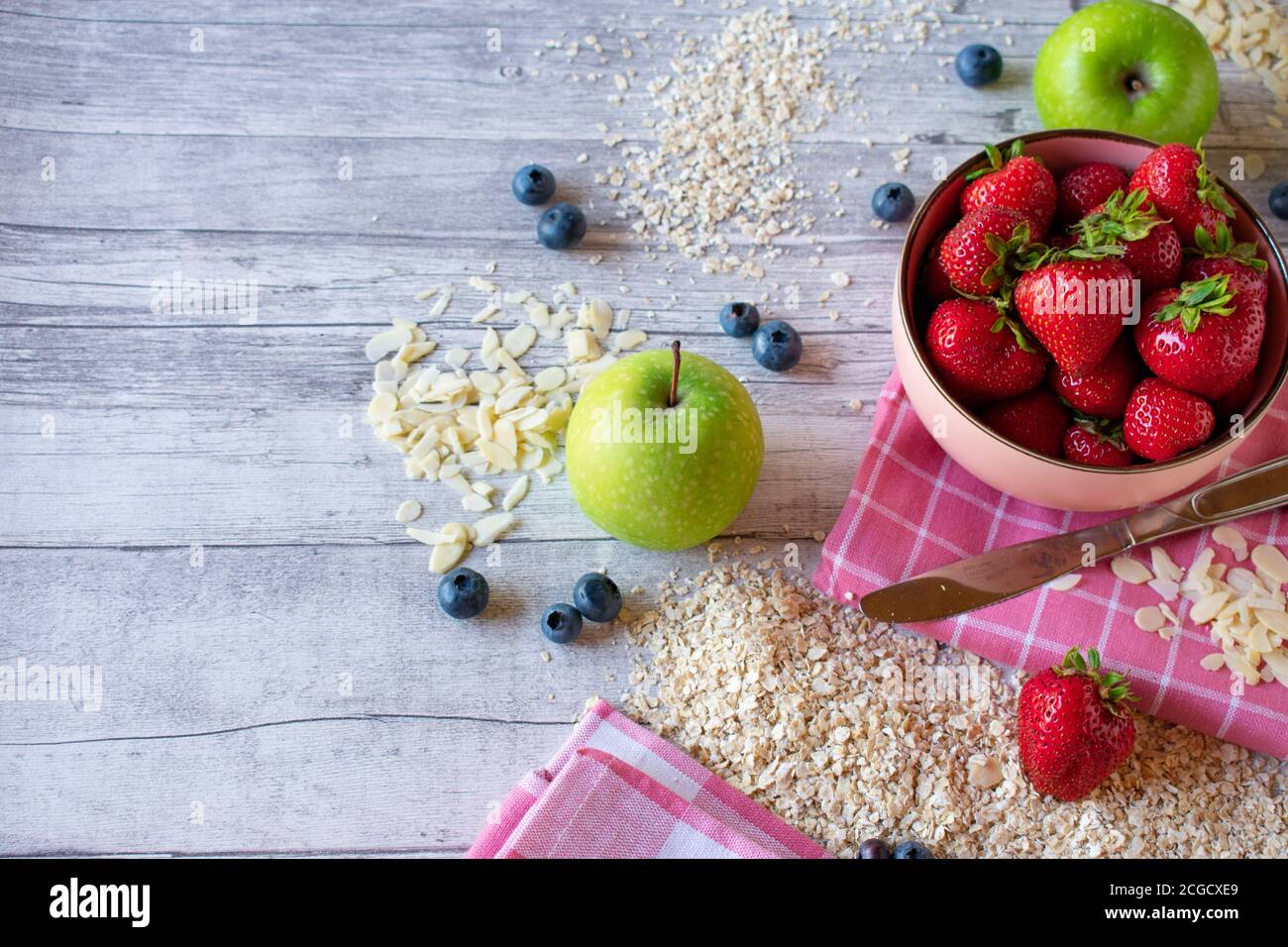 breakfast ingredients healthy carbohydrates Stock Photo