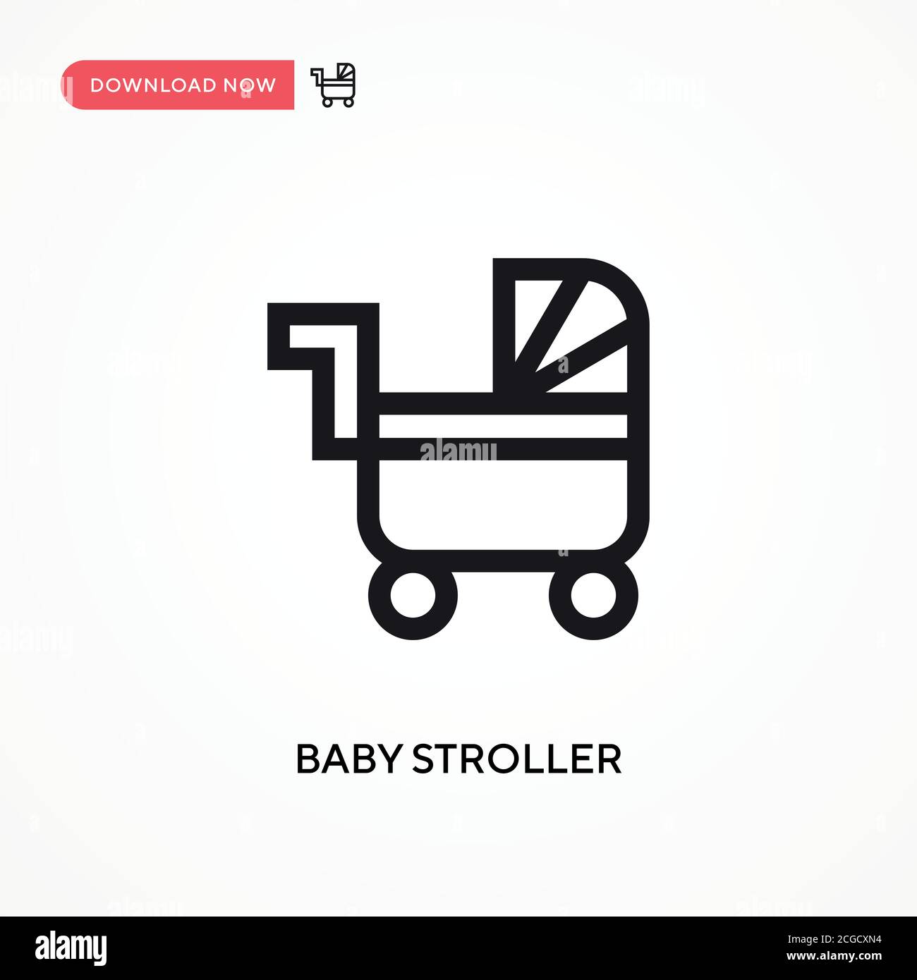 Baby stroller Simple vector icon. Modern, simple flat vector ...