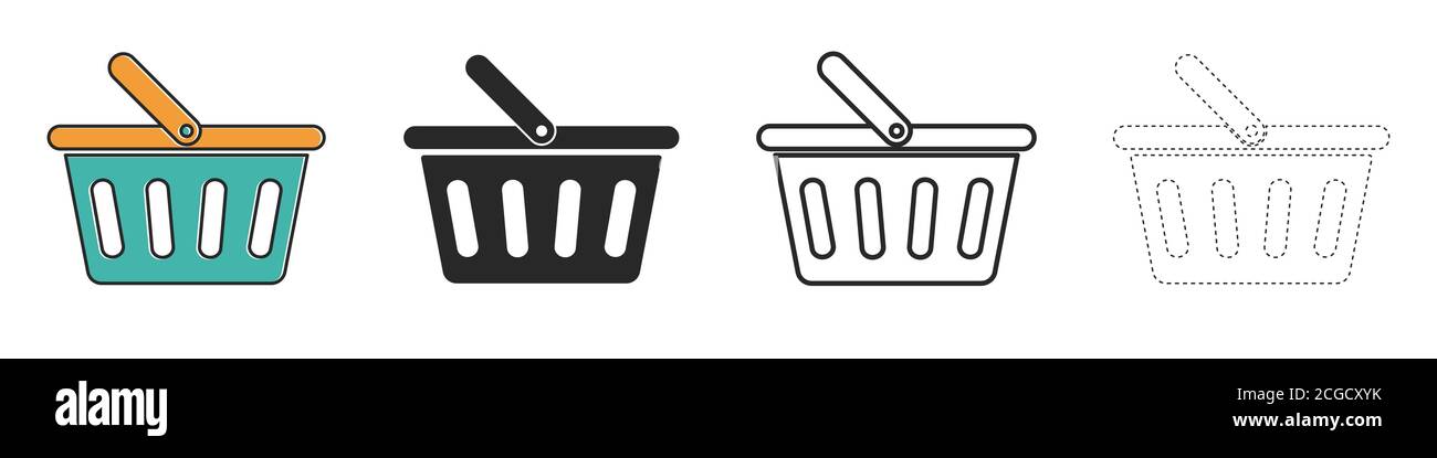 Set of shopping basket icons. Shopping basket icon in flat design ...