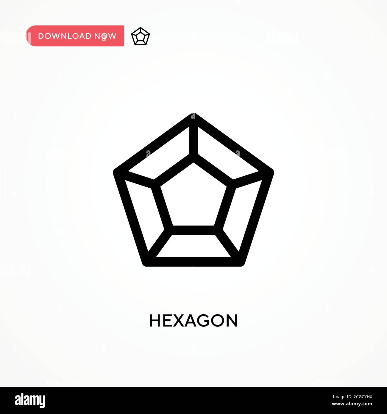 Hexagon Simple vector icon. Modern, simple flat vector illustration for web site or mobile app Stock Vector
