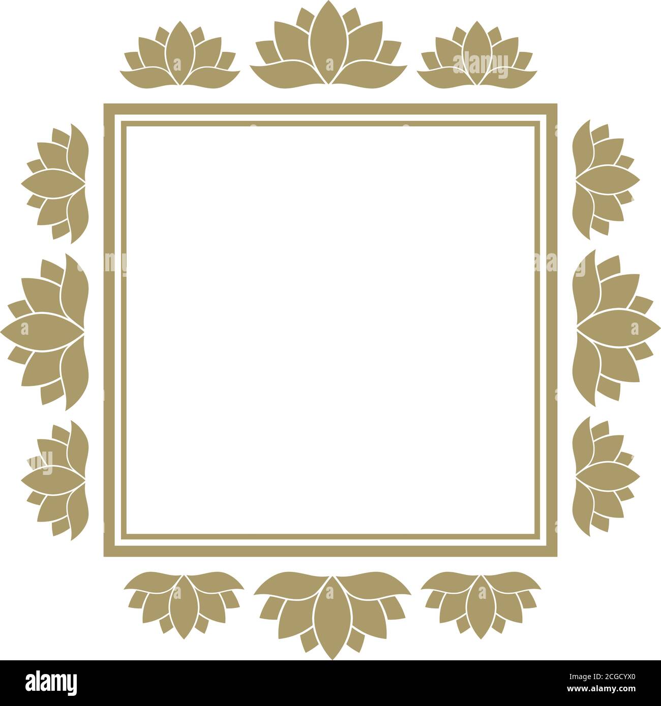 lotus flower wreath, vector frame Stock Vector Image & Art - Alamy