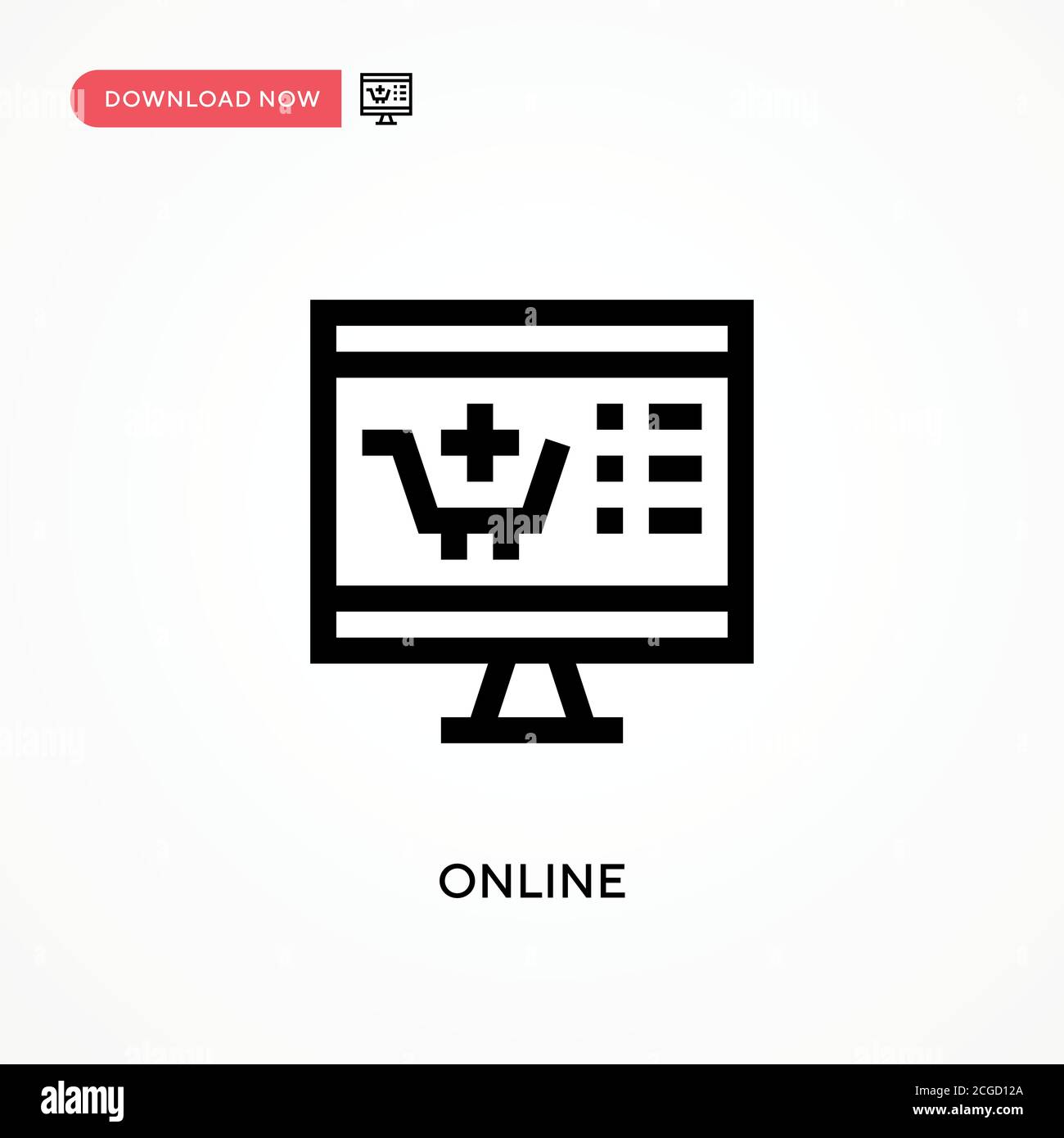 Online Simple vector icon. Modern, simple flat vector illustration for ...