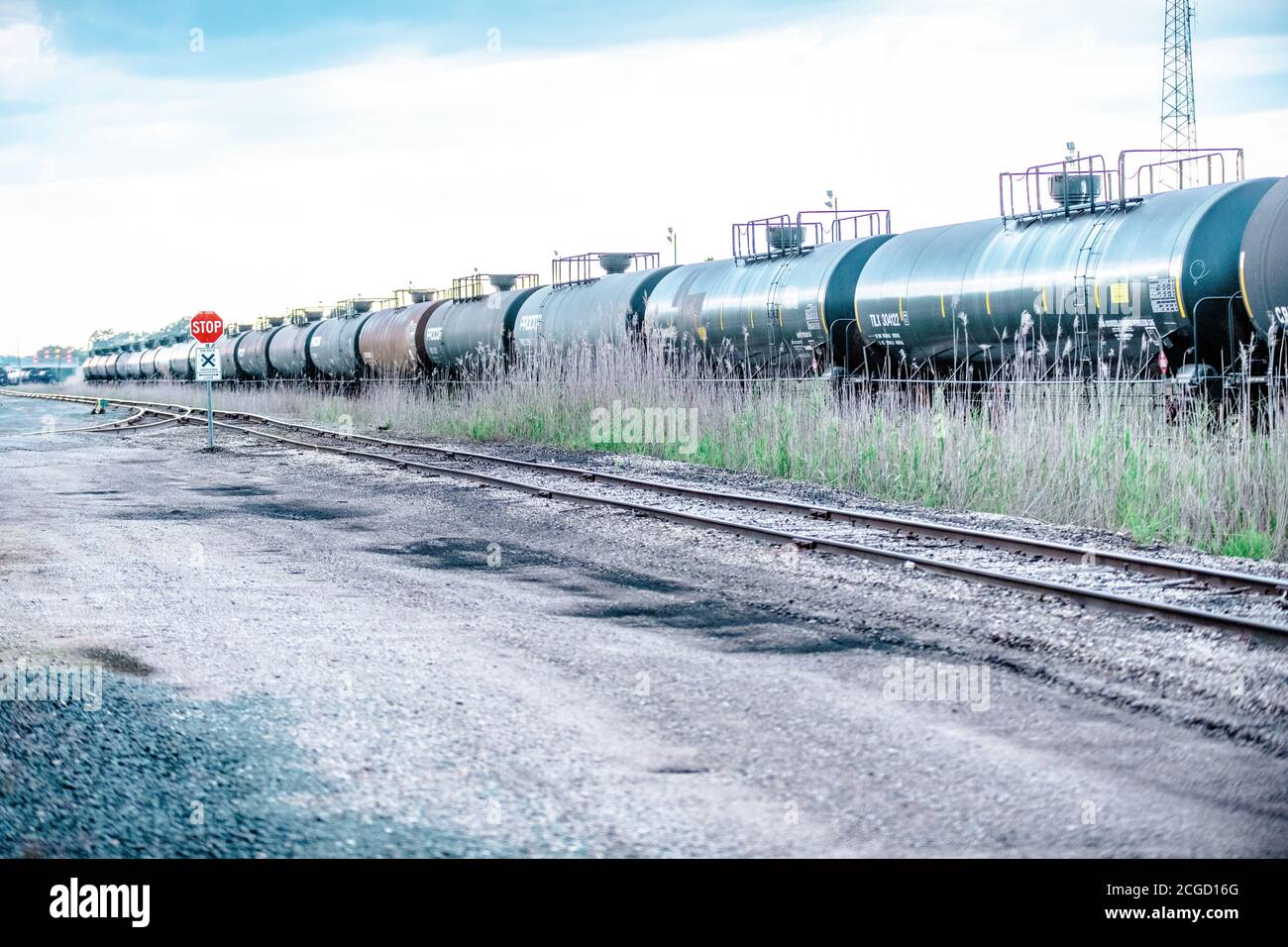Rail with tanker cars Stock Photo Alamy