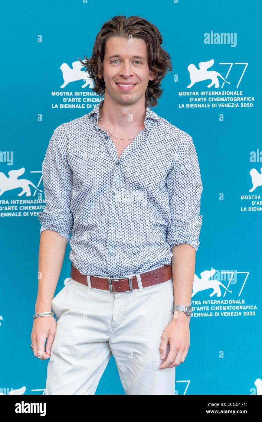 Venice, Italy. 10th Sep 2020. Tonio Schneider poses at the photocall of  Und Morgen Die Ganze Welt (And Tomorrow The Entire World during the 77th  Venice Film Festival at Palazzo del Casino