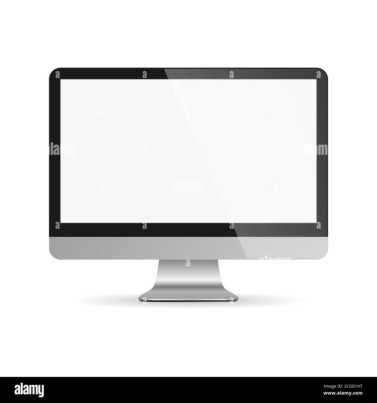 Monitor with blank white screen. Screen computer monitor. Vector