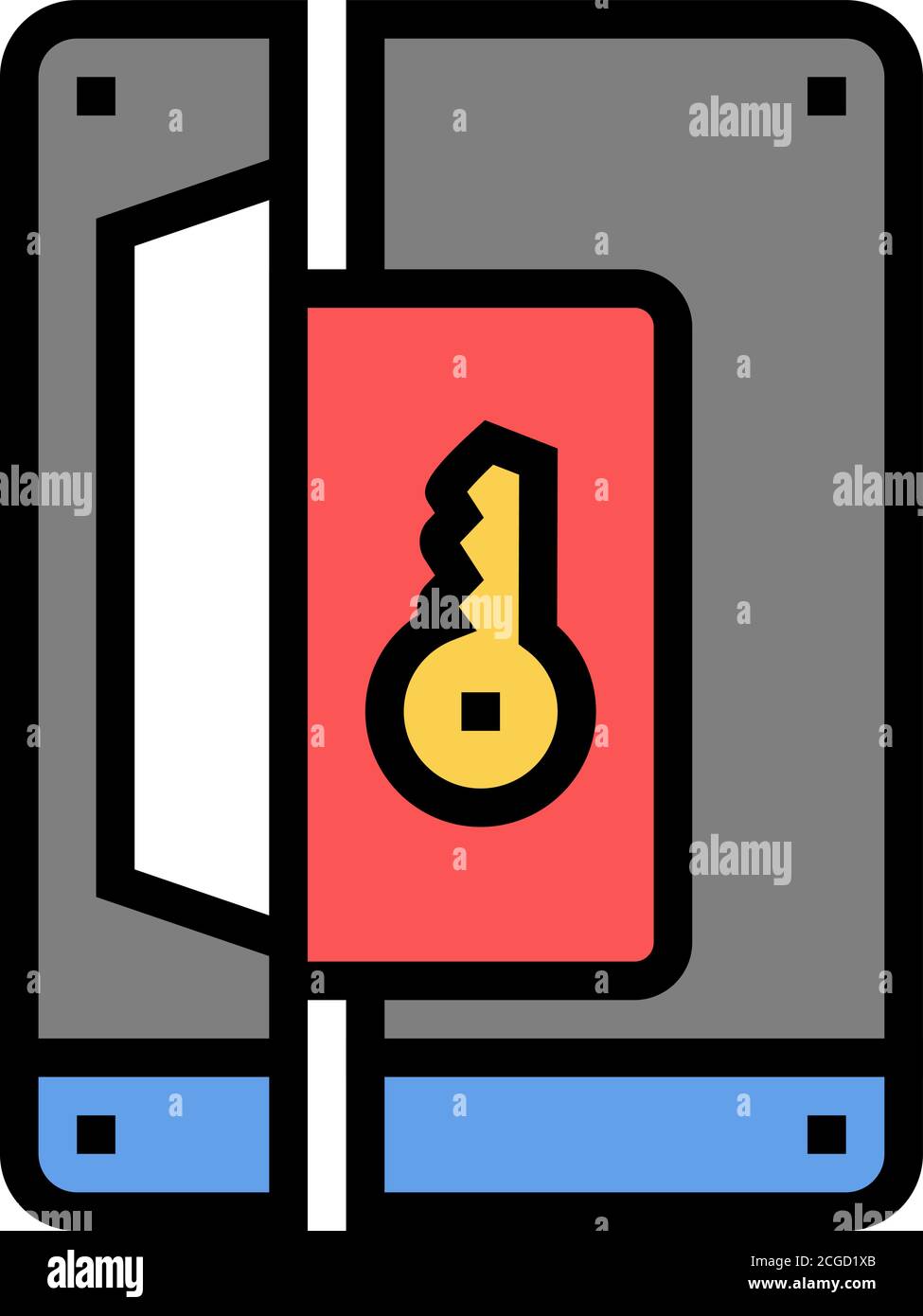 lock with key color icon vector isolated illustration Stock Vector ...