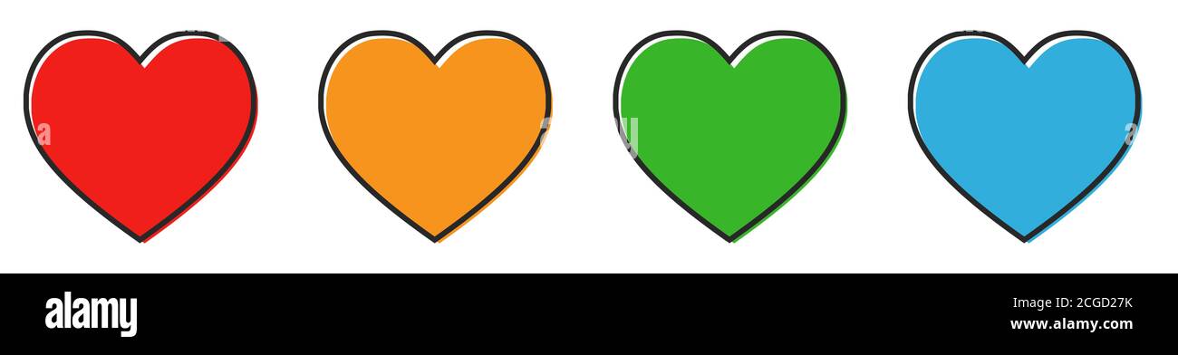 Heart vector icons. Set of love symbols on white background. Vector ...