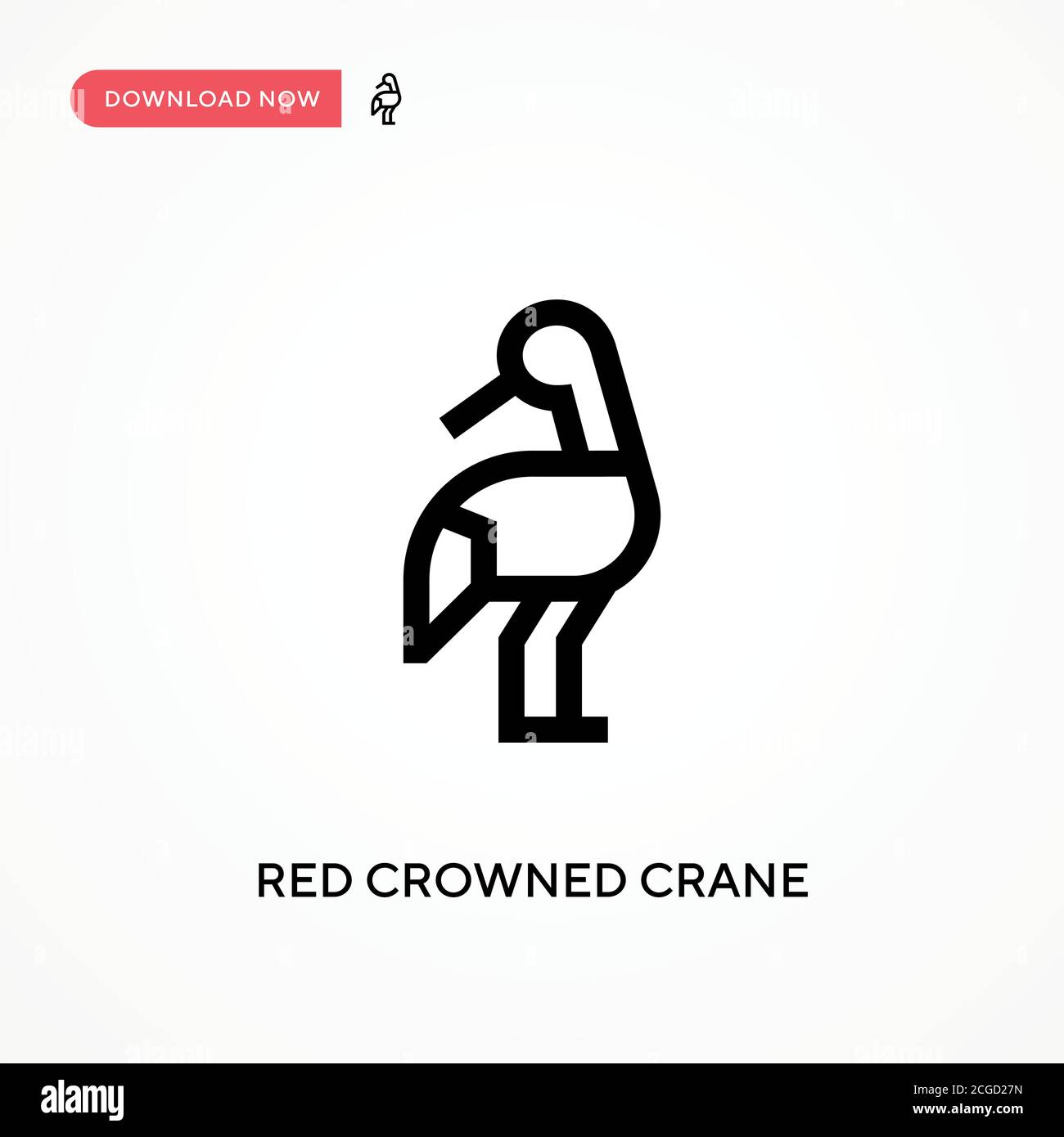 Red crowned crane Simple vector icon. Modern, simple flat vector ...