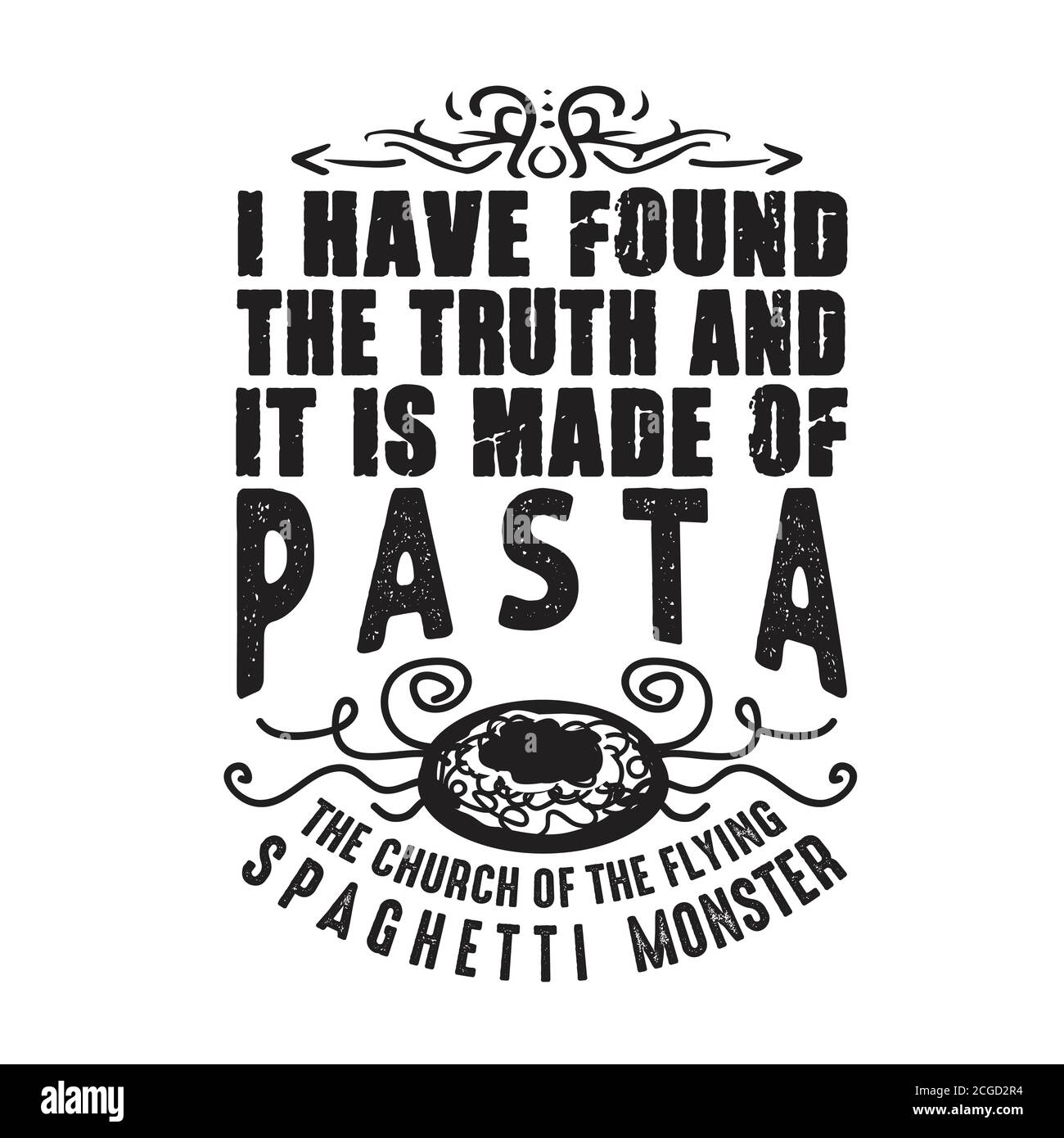 Pasta Quote and Saying good for print. I have found the truth Stock