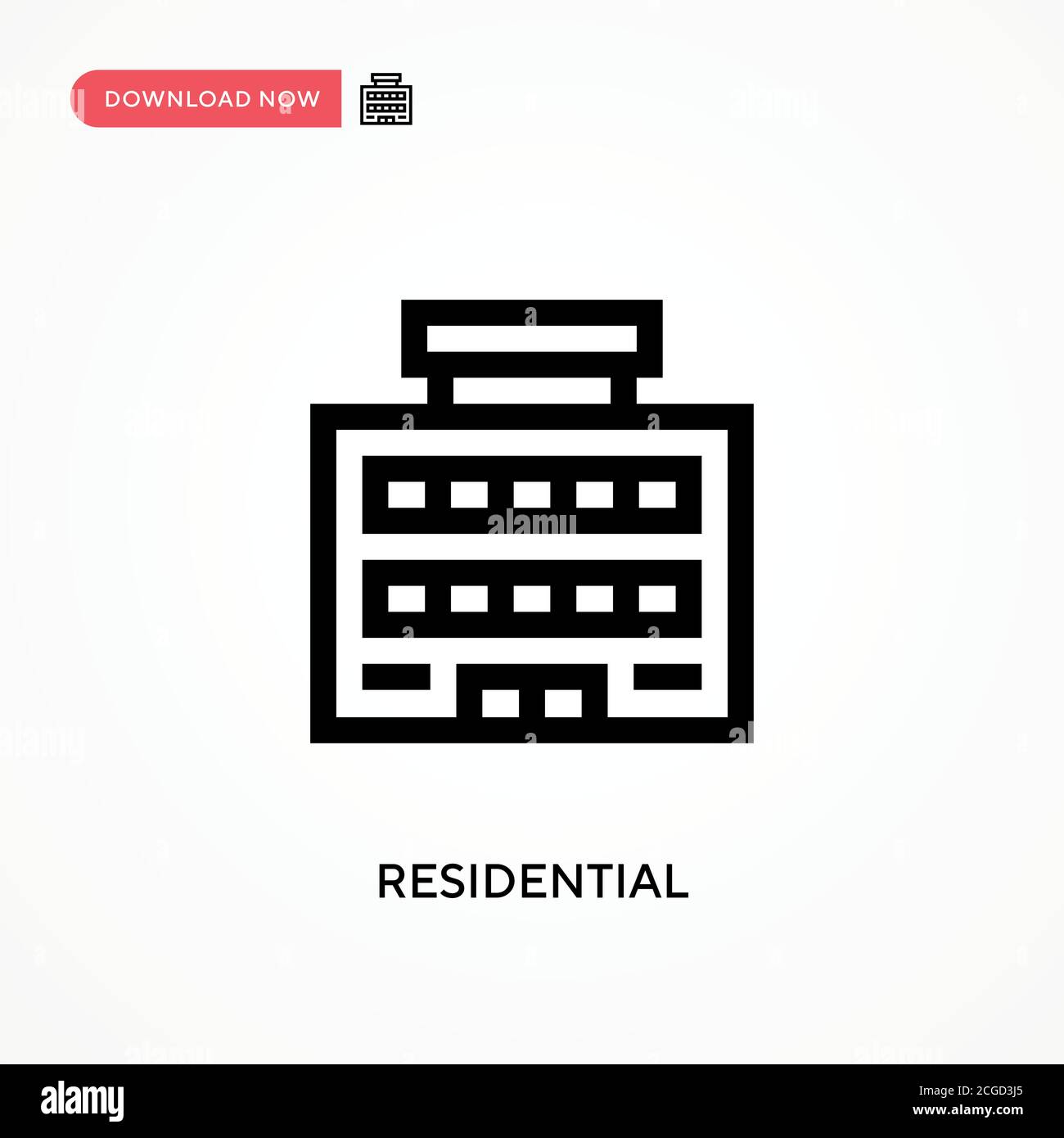 Residential Simple vector icon. Modern, simple flat vector illustration ...