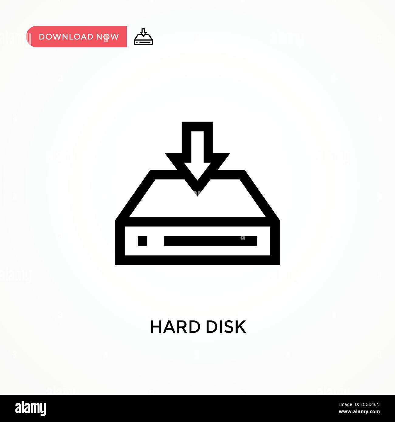 Hard disk Simple vector icon. Modern, simple flat vector illustration for web site or mobile app Stock Vector