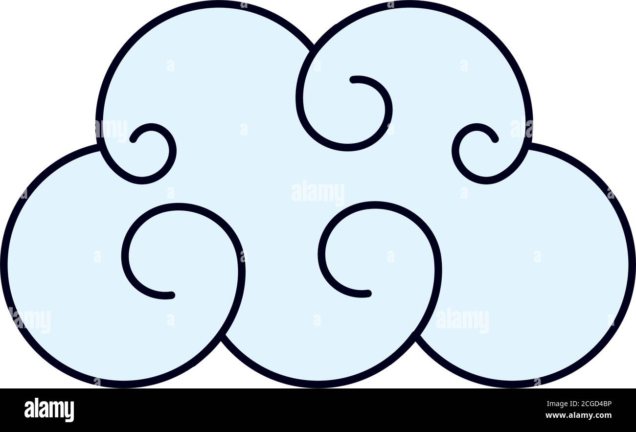 cloud icon, line and fill style, vector illustration Stock Vector Image ...