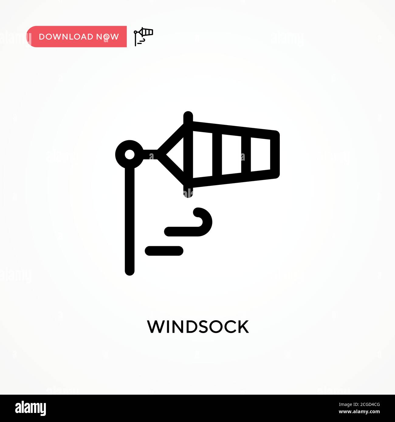 Windsock Simple vector icon. Modern, simple flat vector illustration for web site or mobile app Stock Vector