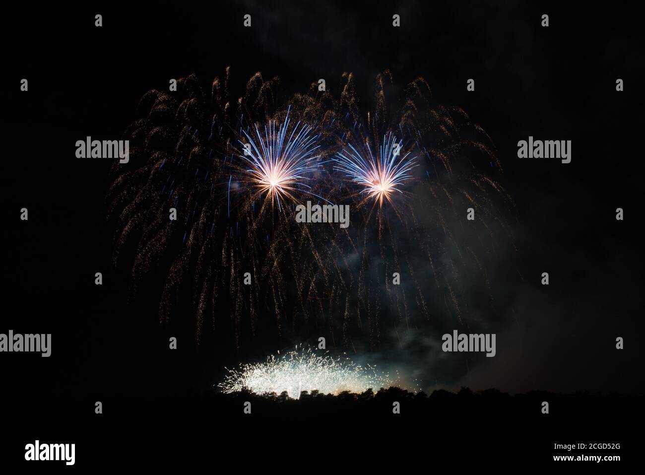 Colored firework background with free space for text Stock Photo
