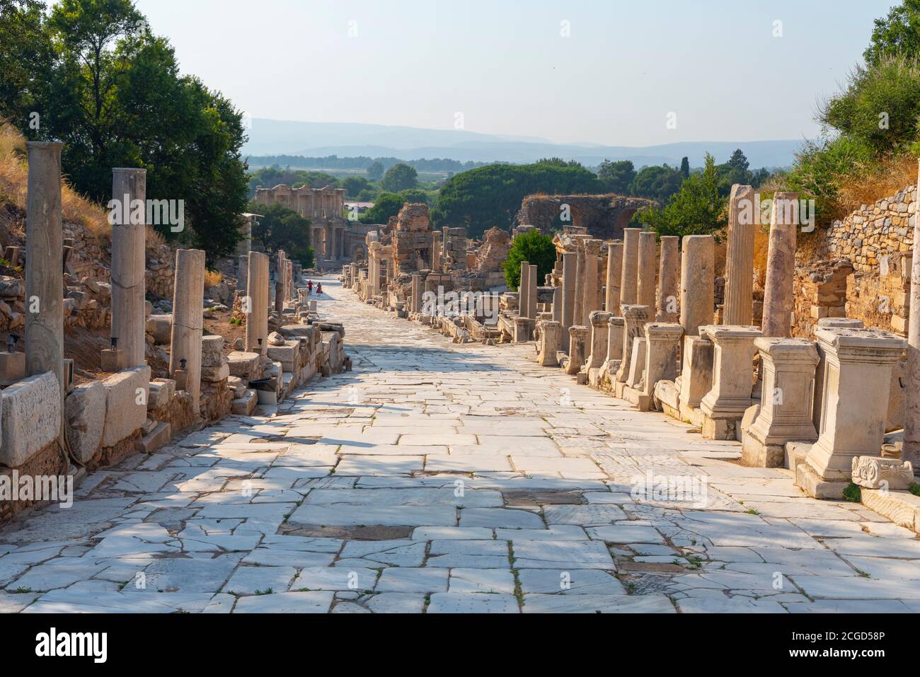 Ancient ruins in Ephesus Turkey - archeology background Stock Photo