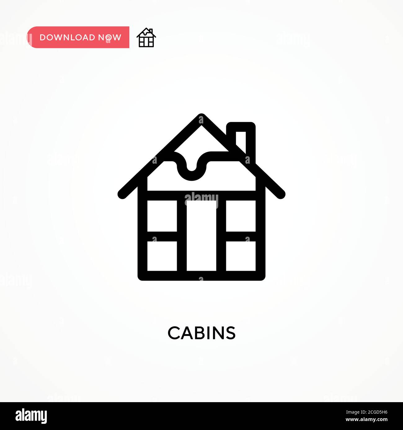 Cabins Simple vector icon. Modern, simple flat vector illustration for web site or mobile app Stock Vector
