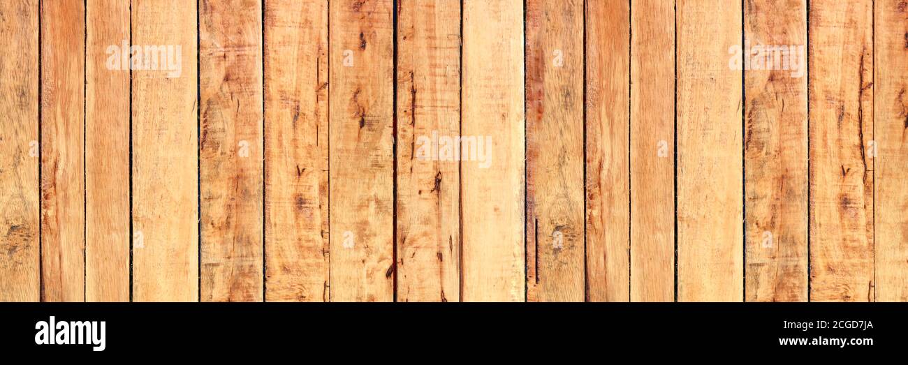 Light brown wood panels banner  background. Wooden plank background. Stock Photo