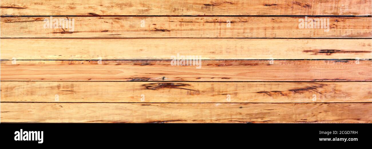 Light brown wood panels banner background. Wooden plank background. Stock Photo