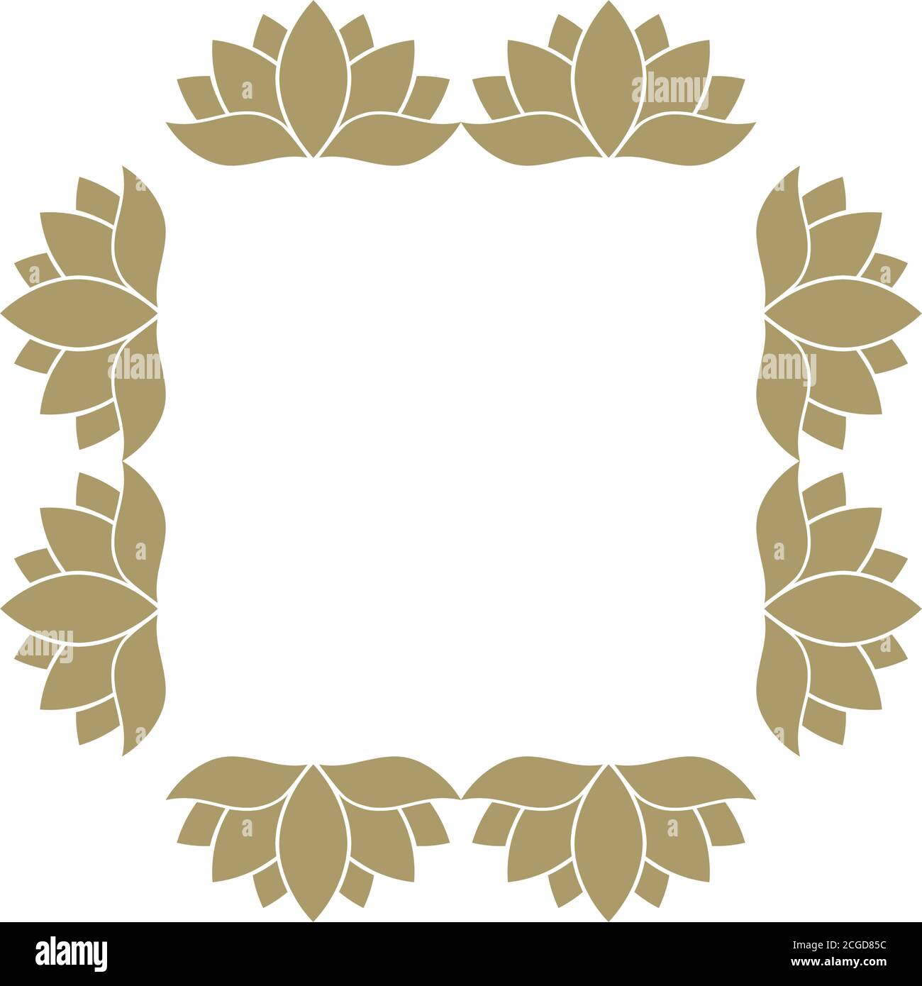 lotus flower wreath, vector frame Stock Vector Image & Art - Alamy