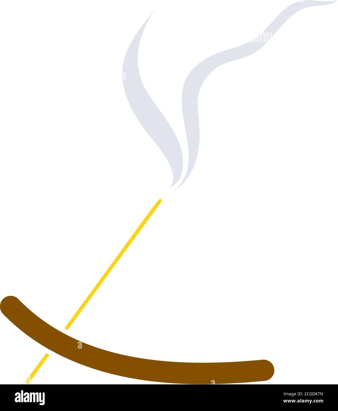 Incense Sticks Icon. Flat Color Design. Vector Illustration Stock