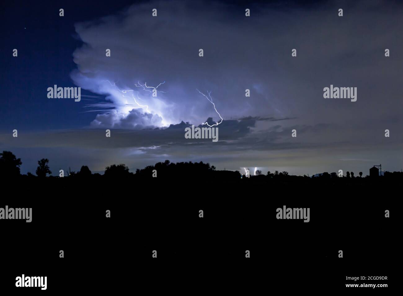 Lightning stormy night 2 Stock Photo - Alamy