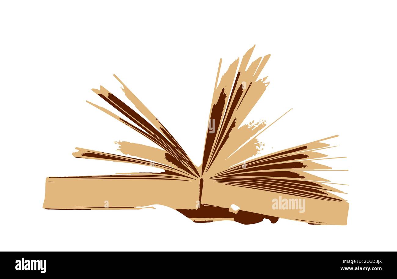 Open book isolated on white background. A book is a medium for