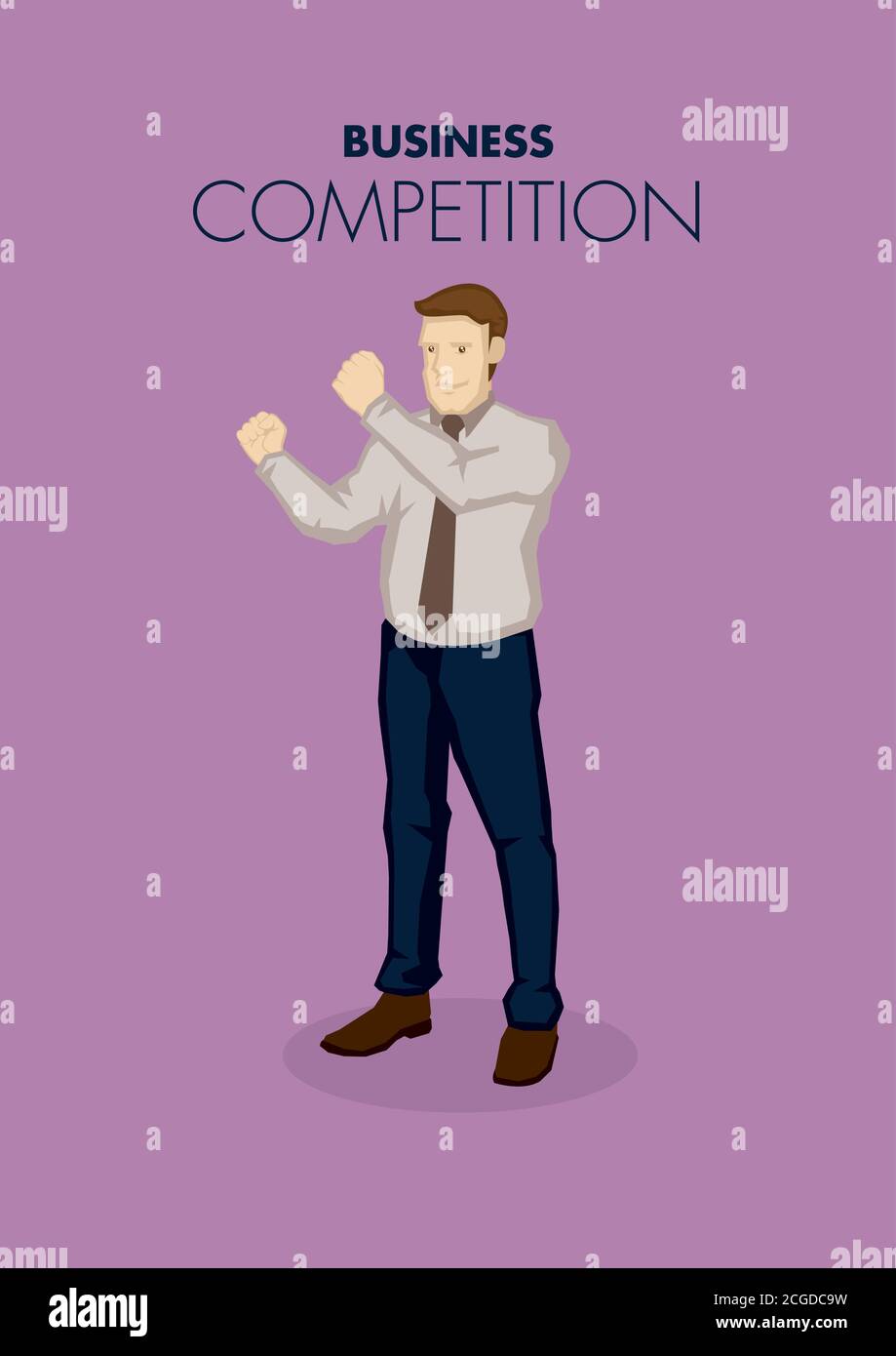 Vector illustration of business professional holding clench fists in ...