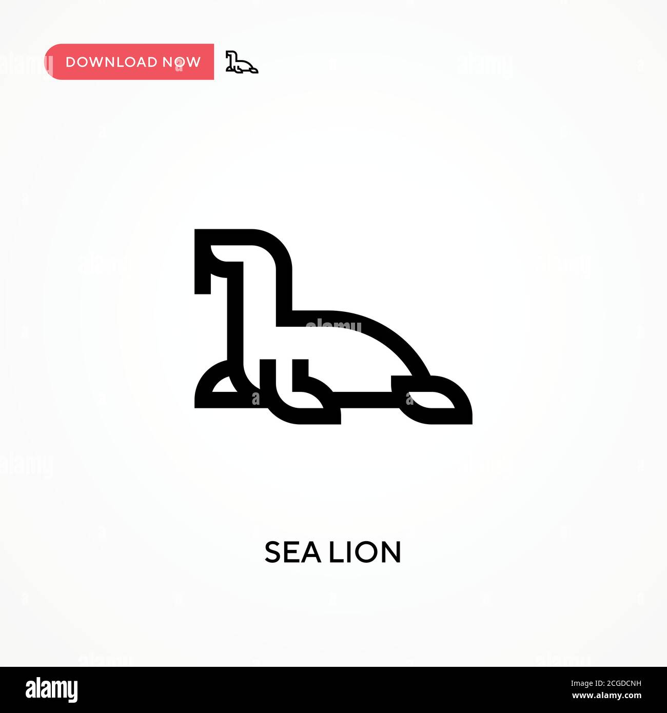 Sea lion Simple vector icon. Modern, simple flat vector illustration for web site or mobile app Stock Vector