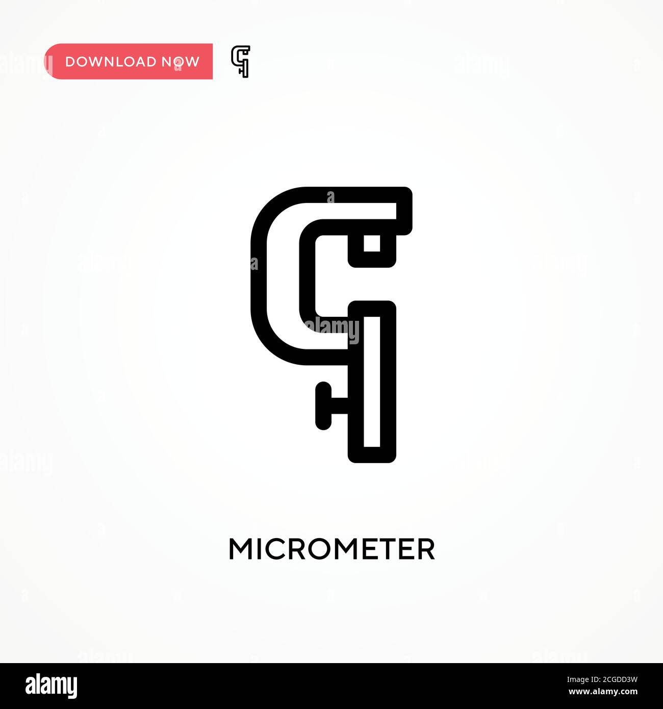 Micrometer Simple vector icon. Modern, simple flat vector illustration for web site or mobile app Stock Vector