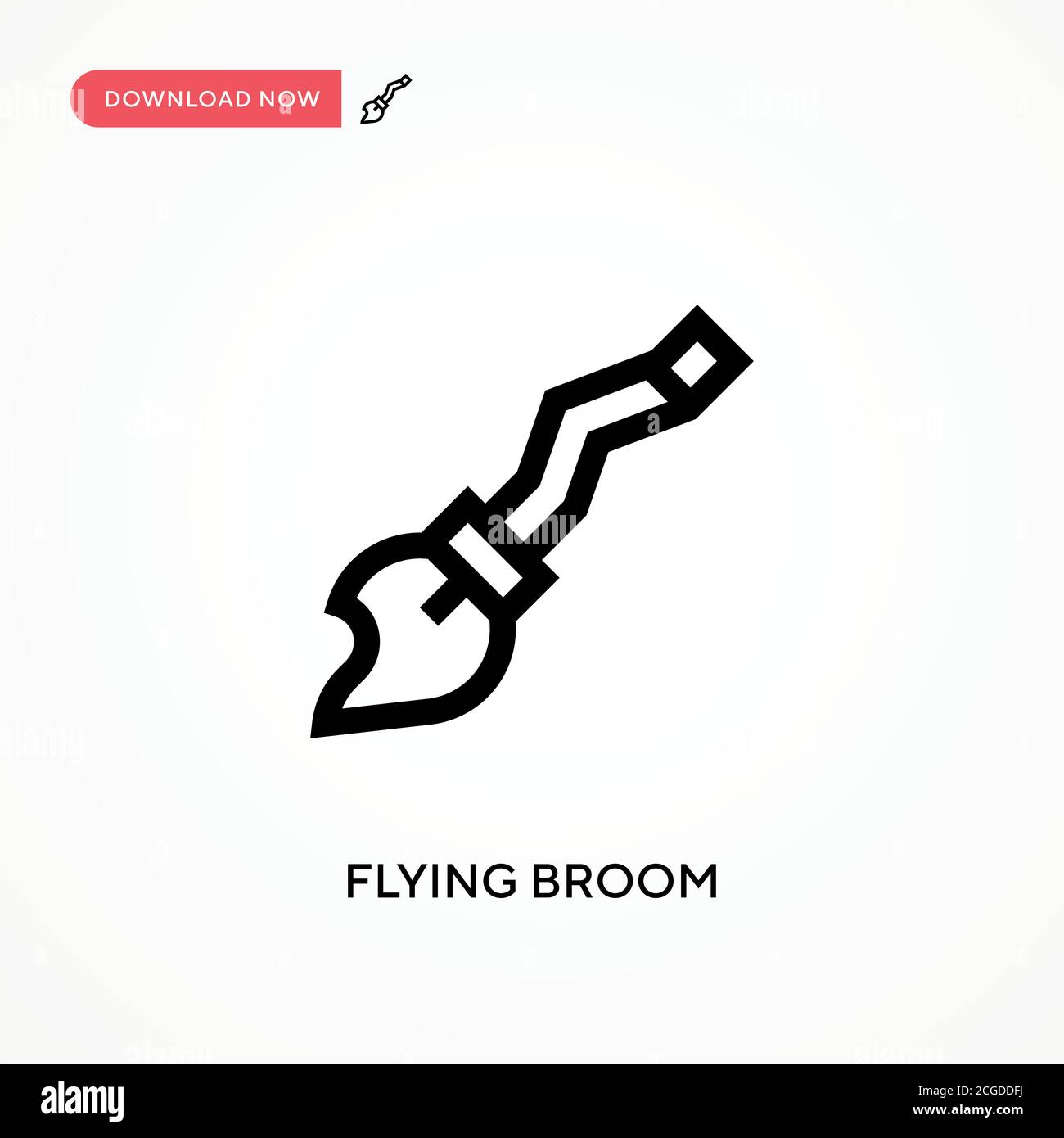 Flying broom Simple vector icon. Modern, simple flat vector ...